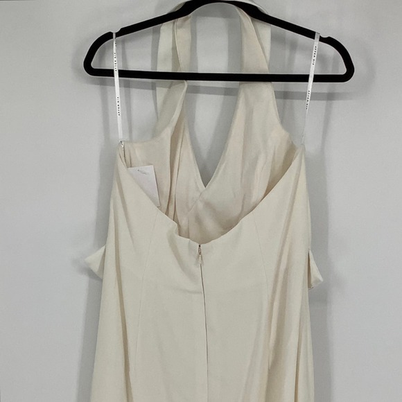 NEW! After Six Size 12 Crepe Halter Tuxedo Max Dress Ivory $242 msrp I22-3 - Picture 8 of 10
